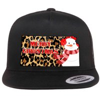 Leopard Kansas Christmas With Snowman Flatbill Hat