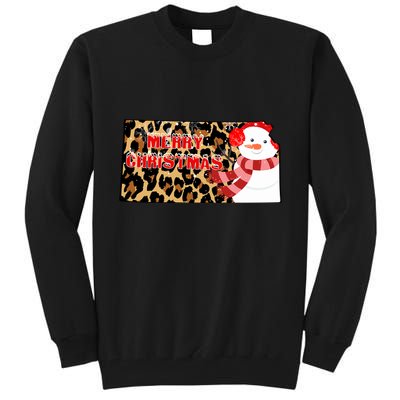 Leopard Kansas Christmas With Snowman Tall Sweatshirt
