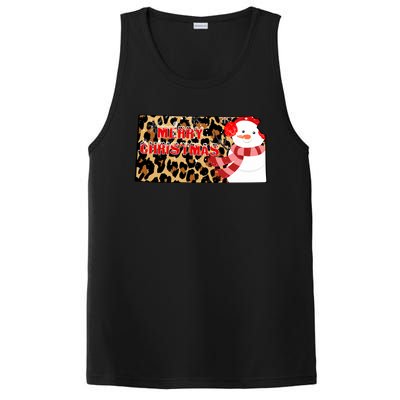 Leopard Kansas Christmas With Snowman PosiCharge Competitor Tank