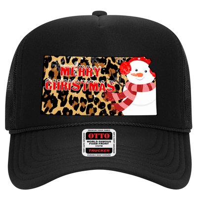 Leopard Kansas Christmas With Snowman Trucker Hat