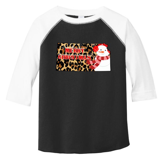 Leopard Kansas Christmas With Snowman Toddler Fine Jersey T-Shirt