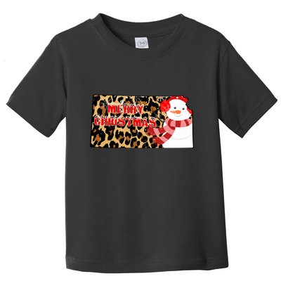 Leopard Kansas Christmas With Snowman Toddler T-Shirt