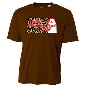 Leopard Kansas Christmas With Snowman Cooling Performance Crew T-Shirt