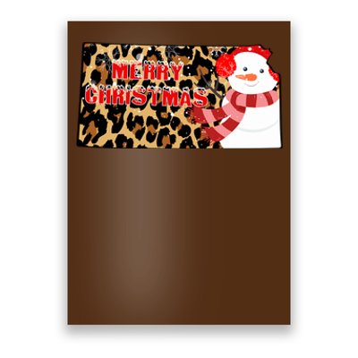 Leopard Kansas Christmas With Snowman Poster