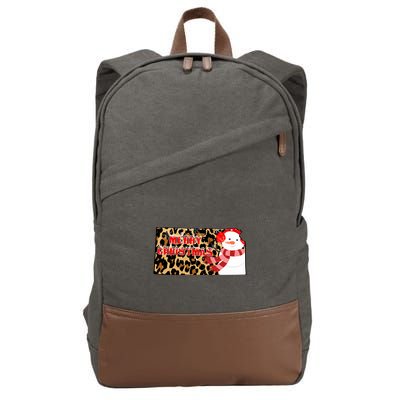 Leopard Kansas Christmas With Snowman Cotton Canvas Backpack