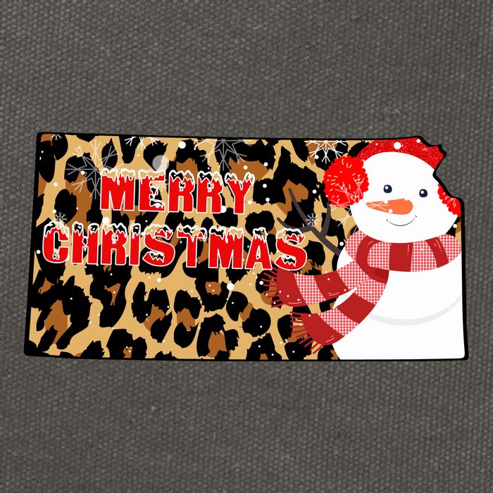 Leopard Kansas Christmas With Snowman Cotton Canvas Backpack