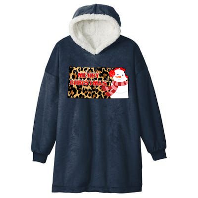 Leopard Kansas Christmas With Snowman Hooded Wearable Blanket