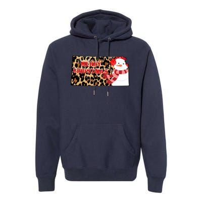 Leopard Kansas Christmas With Snowman Premium Hoodie