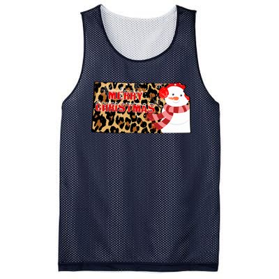 Leopard Kansas Christmas With Snowman Mesh Reversible Basketball Jersey Tank