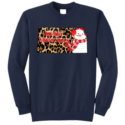 Leopard Kansas Christmas With Snowman Tall Sweatshirt