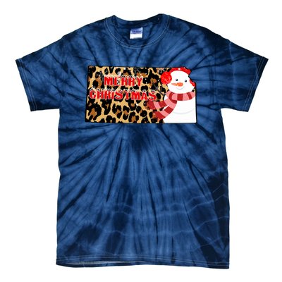 Leopard Kansas Christmas With Snowman Tie-Dye T-Shirt