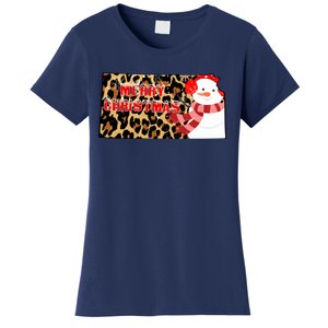 Leopard Kansas Christmas With Snowman Women's T-Shirt