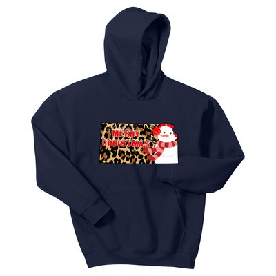 Leopard Kansas Christmas With Snowman Kids Hoodie