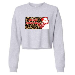 Leopard Kansas Christmas With Snowman Cropped Pullover Crew