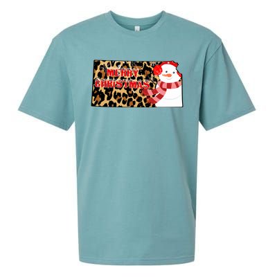 Leopard Kansas Christmas With Snowman Sueded Cloud Jersey T-Shirt