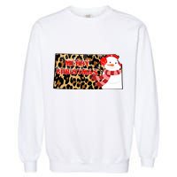 Leopard Kansas Christmas With Snowman Garment-Dyed Sweatshirt