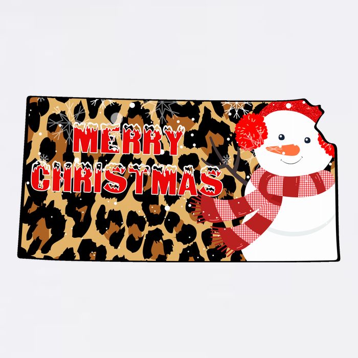 Leopard Kansas Christmas With Snowman Garment-Dyed Sweatshirt