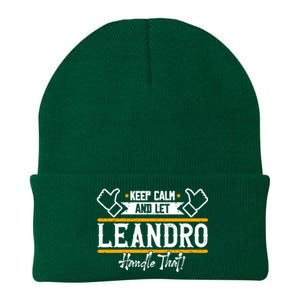 Leandro Keep Calm And Let Leandro Handle That Gift Knit Cap Winter Beanie