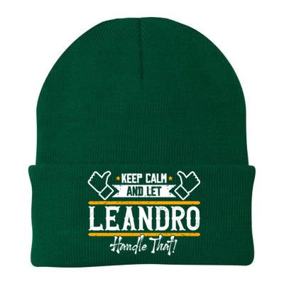 Leandro Keep Calm And Let Leandro Handle That Gift Knit Cap Winter Beanie