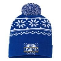 Leandro Keep Calm And Let Leandro Handle That Gift USA-Made Snowflake Beanie