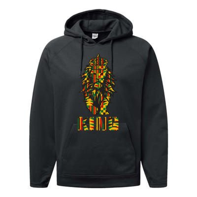 Lion Kente Cloth For King African Lover Performance Fleece Hoodie