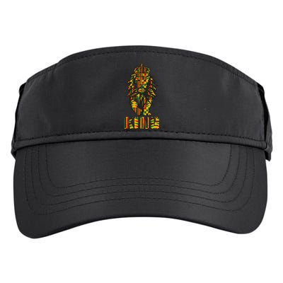 Lion Kente Cloth For King African Lover Adult Drive Performance Visor