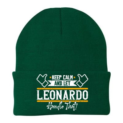 Leonardo Keep Calm And Let Leonardo Handle That Gift Knit Cap Winter Beanie