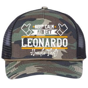 Leonardo Keep Calm And Let Leonardo Handle That Gift Retro Rope Trucker Hat Cap