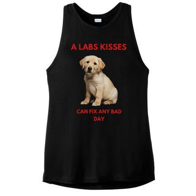 Labs Kisses Can Fix Any Bad Day! Ladies PosiCharge Tri-Blend Wicking Tank