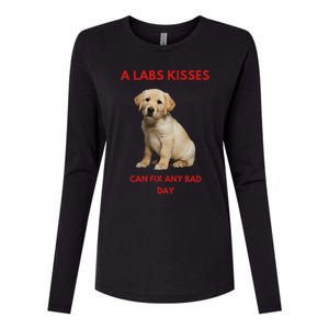 Labs Kisses Can Fix Any Bad Day! Womens Cotton Relaxed Long Sleeve T-Shirt