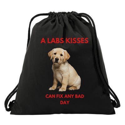 Labs Kisses Can Fix Any Bad Day! Drawstring Bag