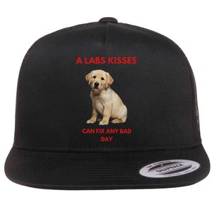 Labs Kisses Can Fix Any Bad Day! Flat Bill Trucker Hat