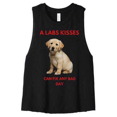 Labs Kisses Can Fix Any Bad Day! Women's Racerback Cropped Tank