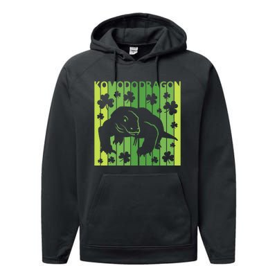 Lucky Komodo Dragon Animal St Patrick's Day Irish Performance Fleece Hoodie