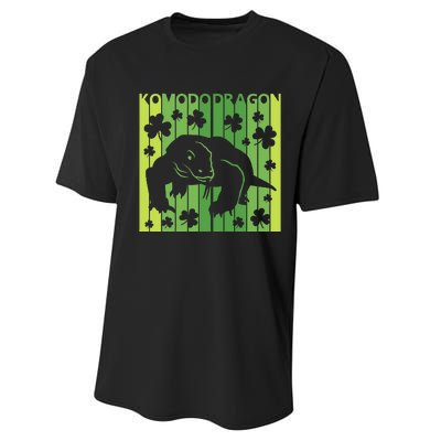 Lucky Komodo Dragon Animal St Patrick's Day Irish Performance Sprint T-Shirt