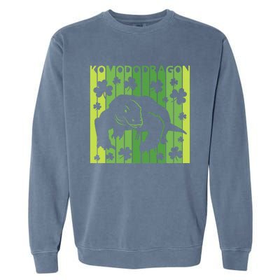 Lucky Komodo Dragon Animal St Patrick's Day Irish Garment-Dyed Sweatshirt