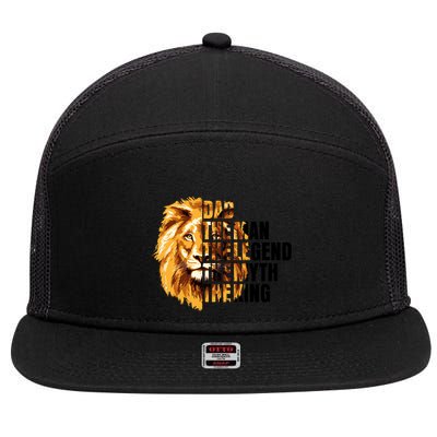 Lion King Dad Dad The Man The Legend The Myth The King Watercolor 7 Panel Mesh Trucker Snapback Hat