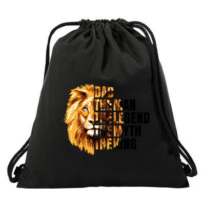 Lion King Dad Dad The Man The Legend The Myth The King Watercolor Drawstring Bag
