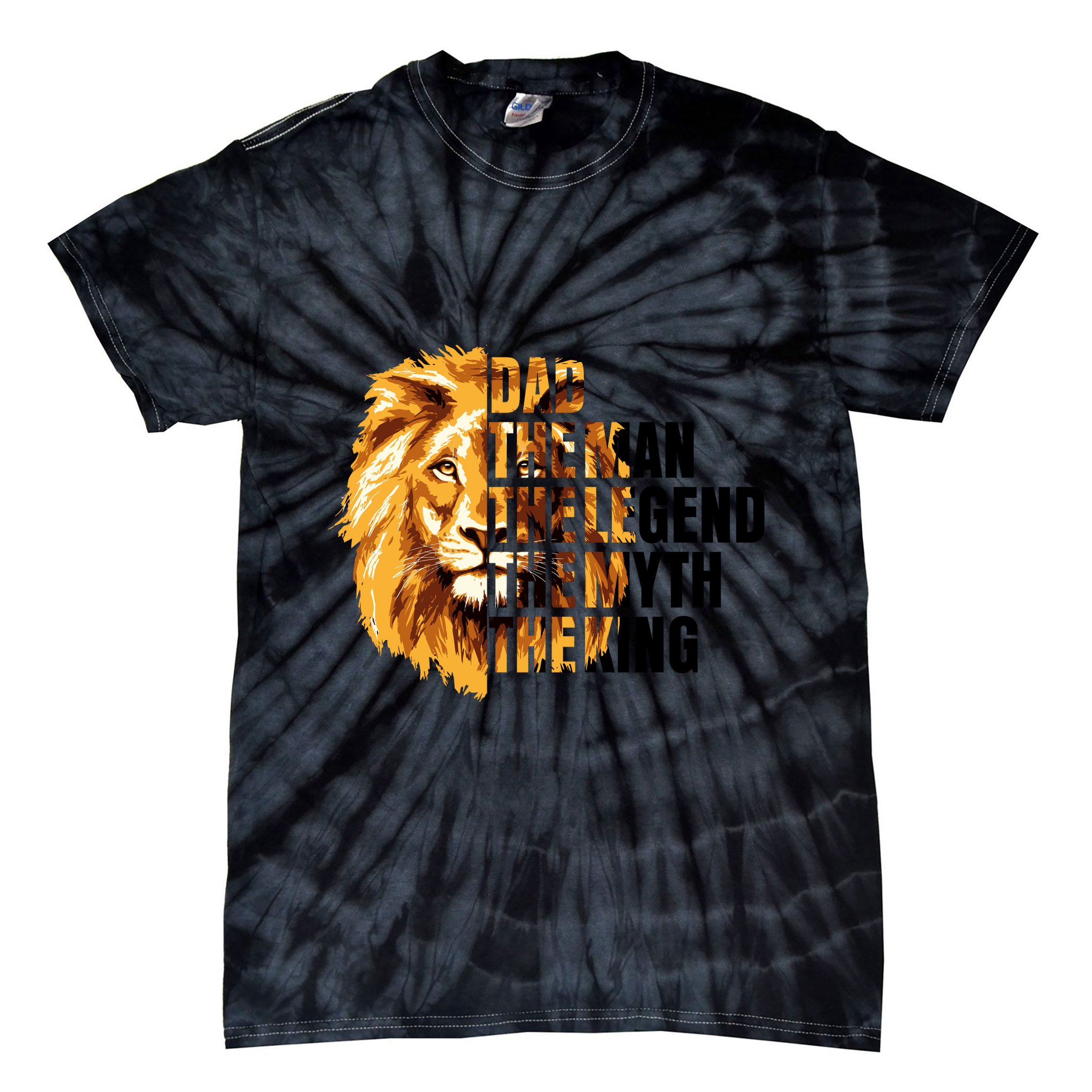 Lion King Dad Dad The Man The Legend The Myth The King Watercolor Tie-Dye T-Shirt