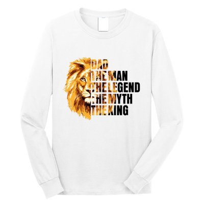 Lion King Dad Dad The Man The Legend The Myth The King Watercolor Long Sleeve Shirt