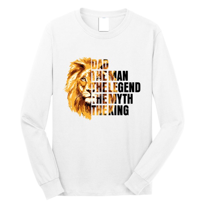 Lion King Dad Dad The Man The Legend The Myth The King Watercolor Long Sleeve Shirt