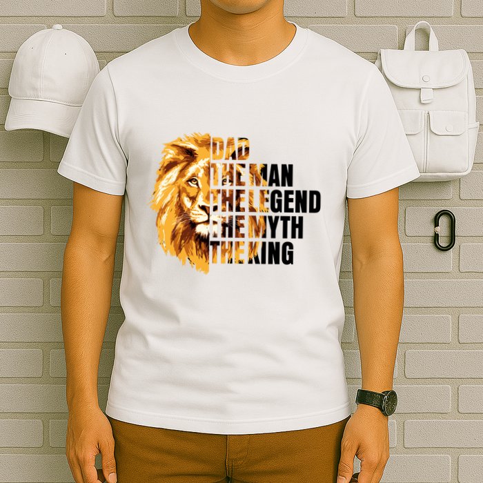 Lion King Dad Dad The Man The Legend The Myth The King Watercolor T-Shirt