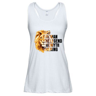 Lion King Dad Dad The Man The Legend The Myth The King Watercolor Ladies Essential Flowy Tank