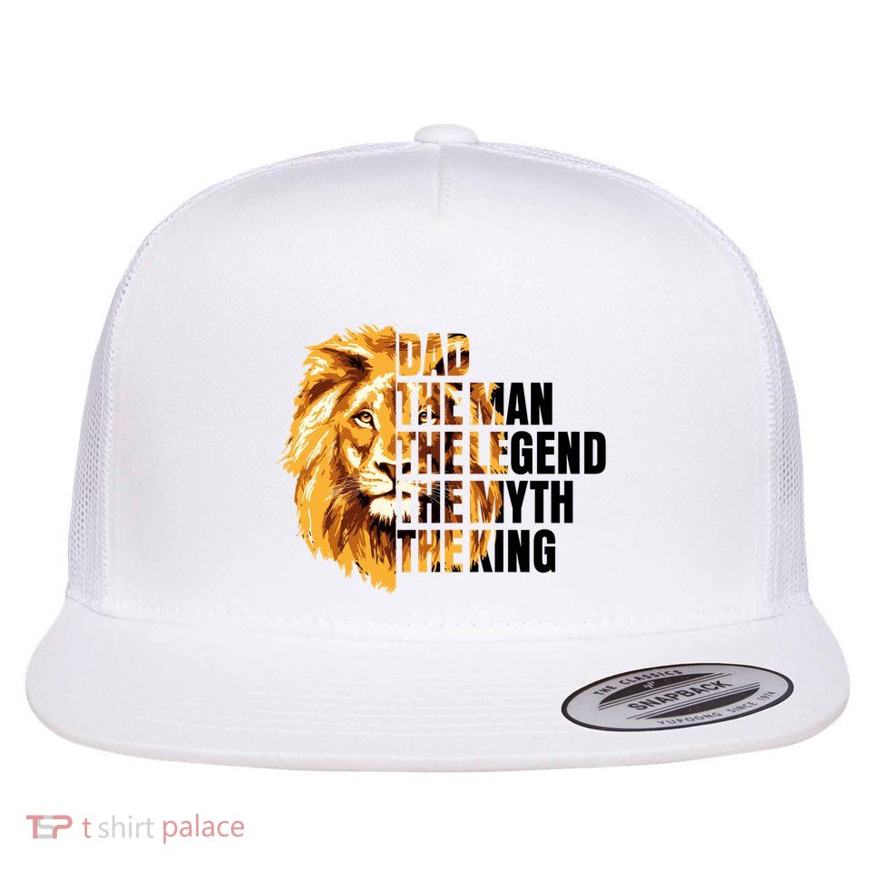 Lion King Dad Dad The Man The Legend The Myth The King Watercolor Flatbill Hat