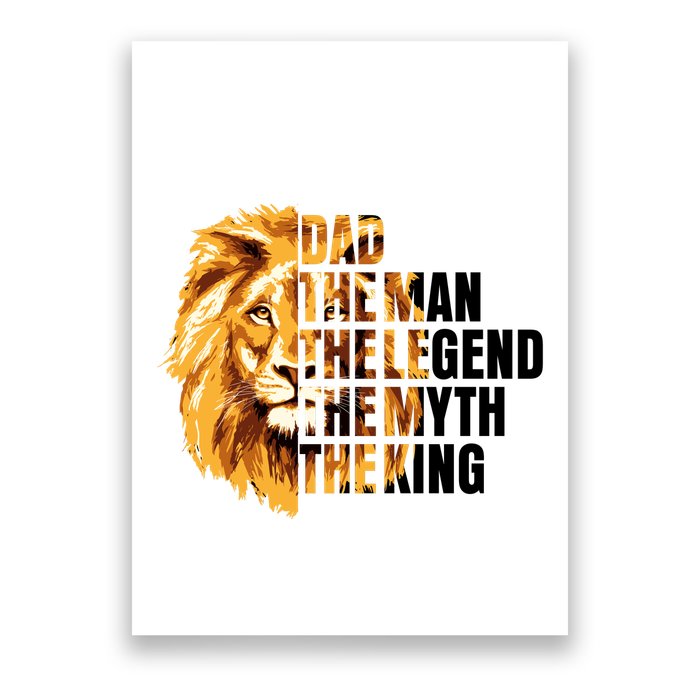 Lion King Dad Dad The Man The Legend The Myth The King Watercolor Poster