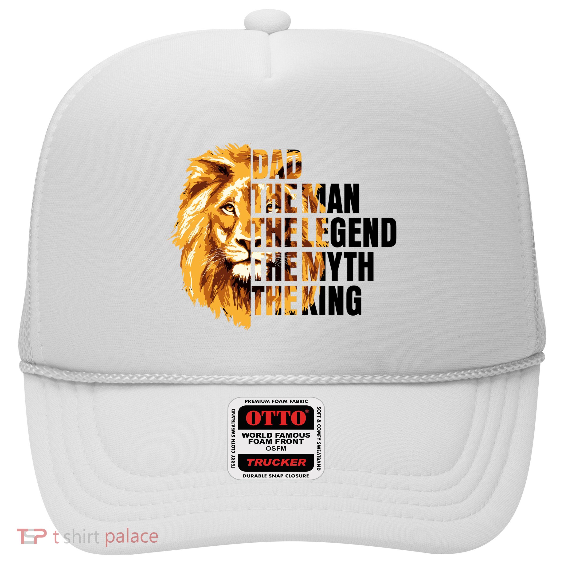 Lion King Dad Dad The Man The Legend The Myth The King Watercolor Trucker Hat