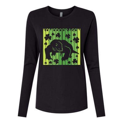 Lucky Komodo Dragon Animal St Patrick's Day Irish Womens Cotton Relaxed Long Sleeve T-Shirt