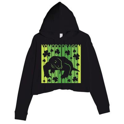 Lucky Komodo Dragon Animal St Patrick's Day Irish Crop Fleece Hoodie