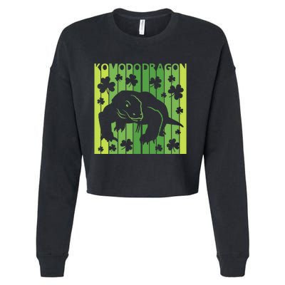 Lucky Komodo Dragon Animal St Patrick's Day Irish Cropped Pullover Crew