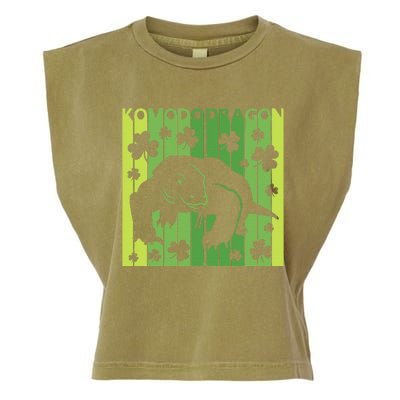 Lucky Komodo Dragon Animal St Patrick's Day Irish Garment-Dyed Women's Muscle Tee